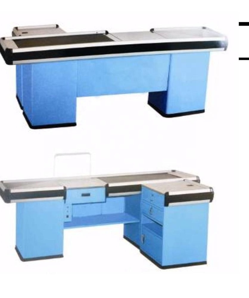 Store shopn table  Wholesale Supermarket Cashier Table Checkout Counter electronic conveyer belt cash table