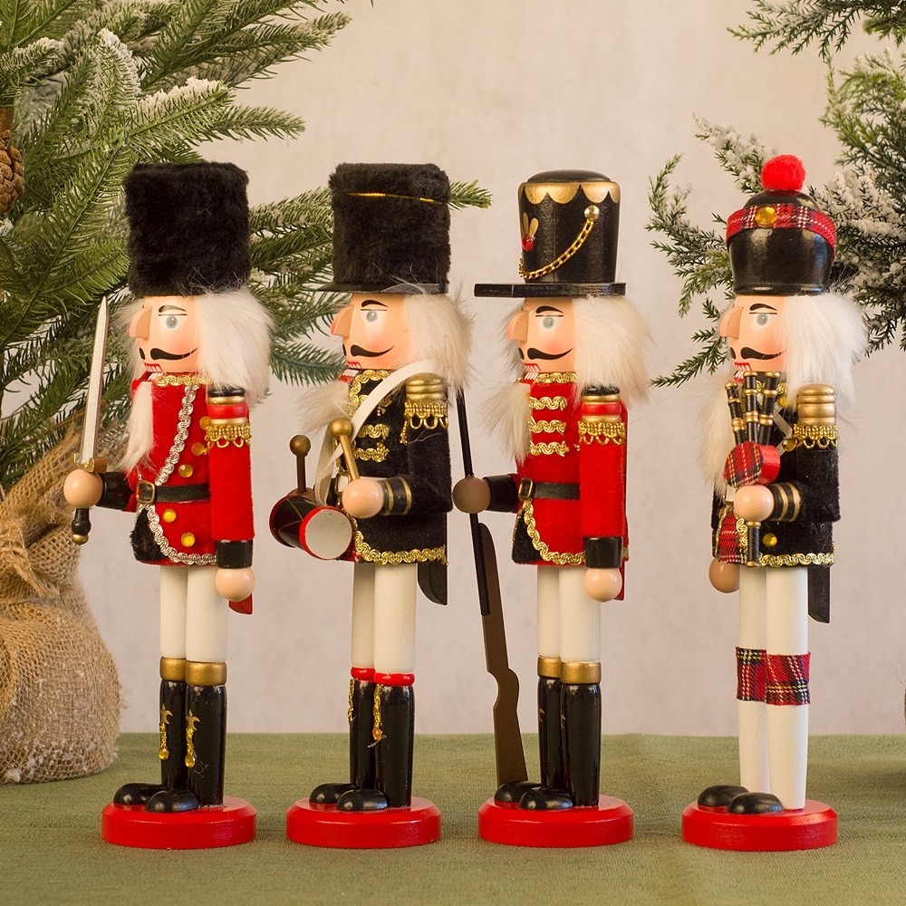 30cm Size Wooden Nutcracker Soldier Christmas Soldier Giant Nutcracker Statue for Sale Home Decoration Christmas Ornaments