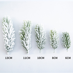 Wholesale Pine Tree Branches Green White Christmas Artificial Mini Pine Branch 10/20pcs