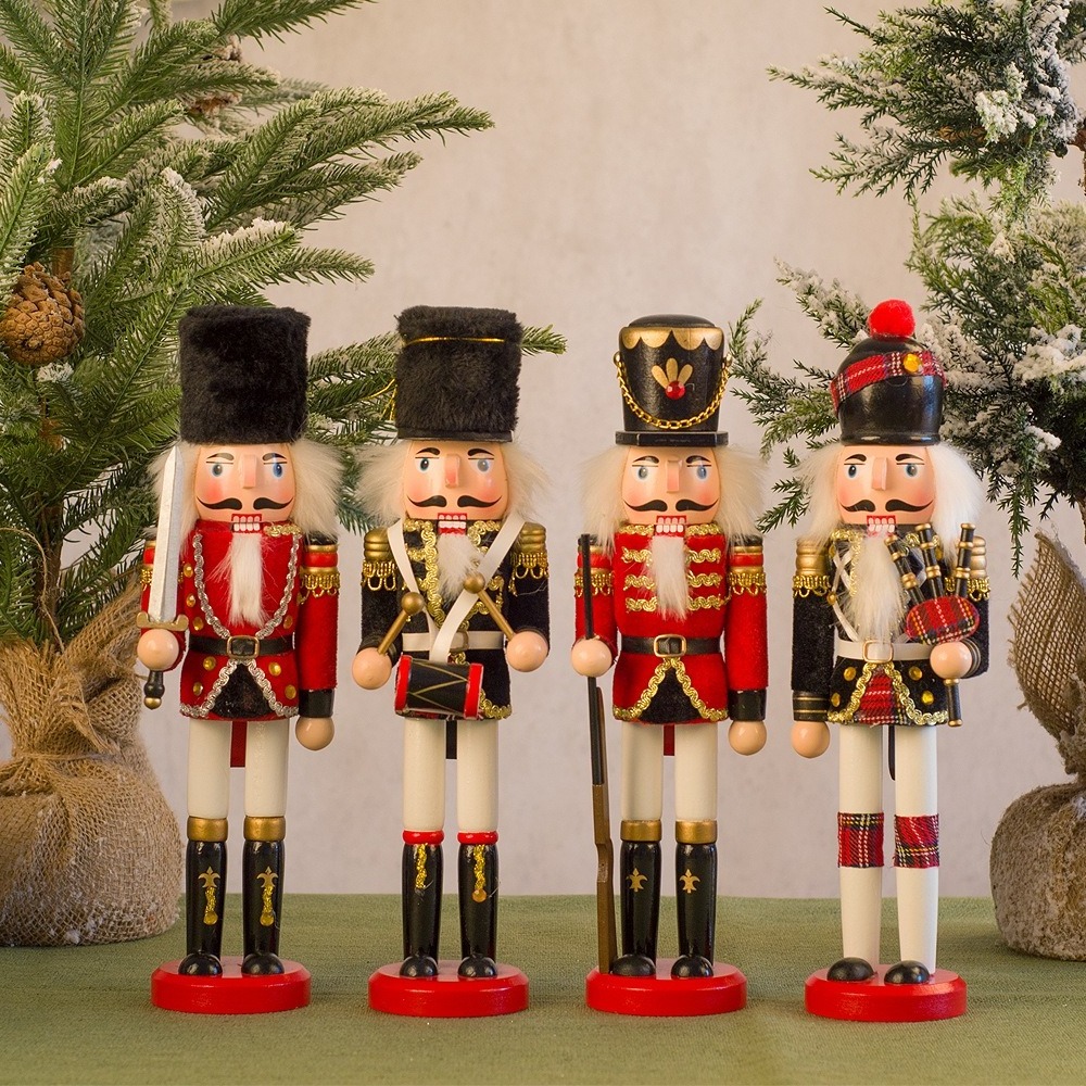 30cm Size Wooden Nutcracker Soldier Christmas Soldier Giant Nutcracker Statue for Sale Home Decoration Christmas Ornaments