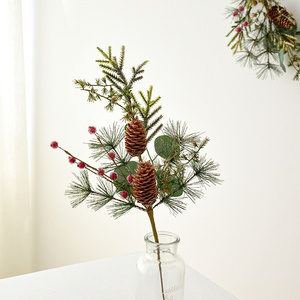 Christmas Berries Pine Picks Artificial Red Berry Branches Stems for Floral Arrangement Wreaths DIY Tree Holiday Decorations