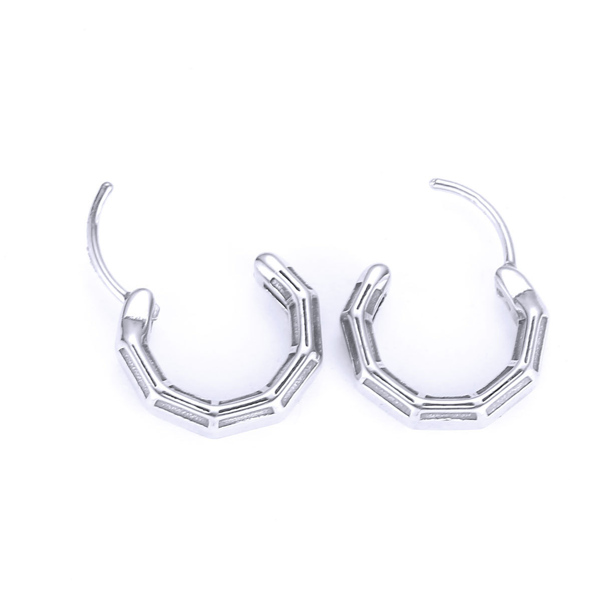 Factory Directly Sale 304/316L Stainless Steel Hoop Pierced Triangle Earrings Irregular Earrings For Men