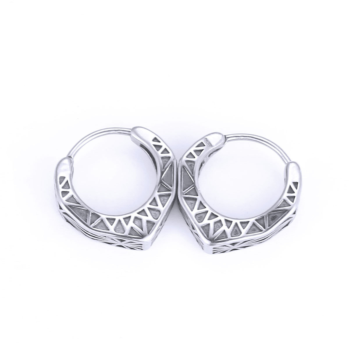 Factory Directly Sale 304/316L Stainless Steel Hoop Pierced Triangle Earrings Irregular Earrings For Men