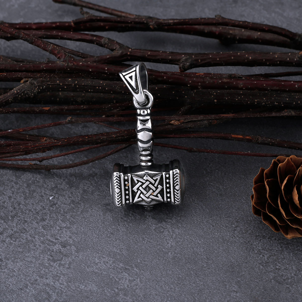 Nordic Thor's Hammer Men's Pendant 316L Stainless Steel Domineering Celtic Knot Amulet charms for jewelry making anchor pendant