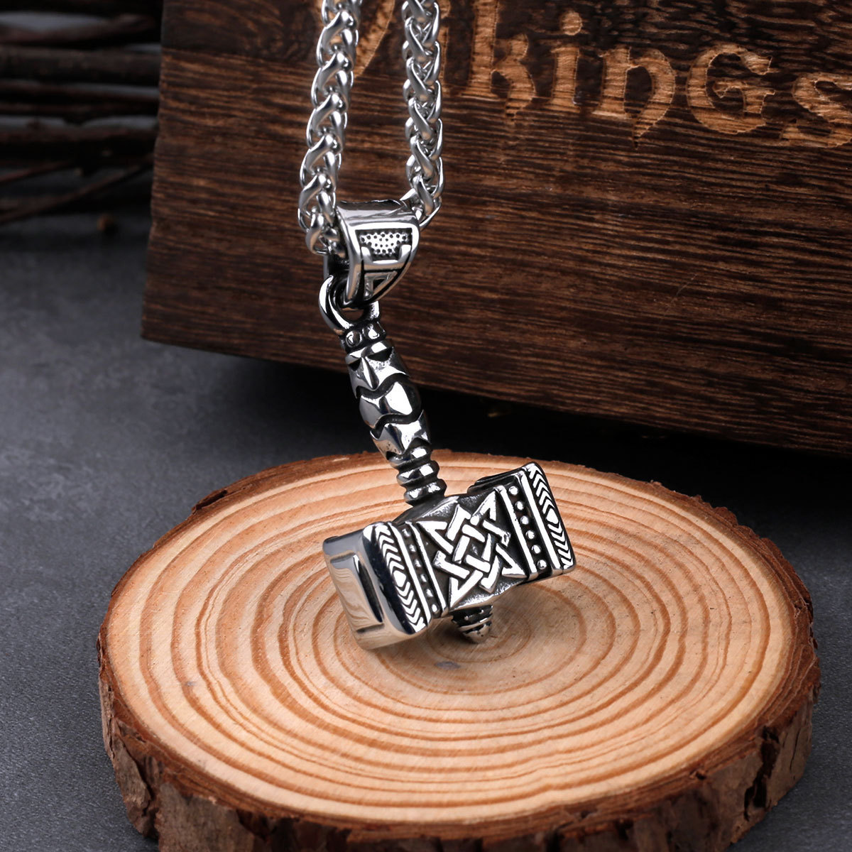 Nordic Thor's Hammer Men's Pendant 316L Stainless Steel Domineering Celtic Knot Amulet charms for jewelry making anchor pendant