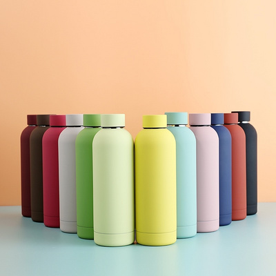 Matte Coated Leakproof Vacuum Insulated Double Walled Reusable Stainless Steel Thermos Termos Water Bottle