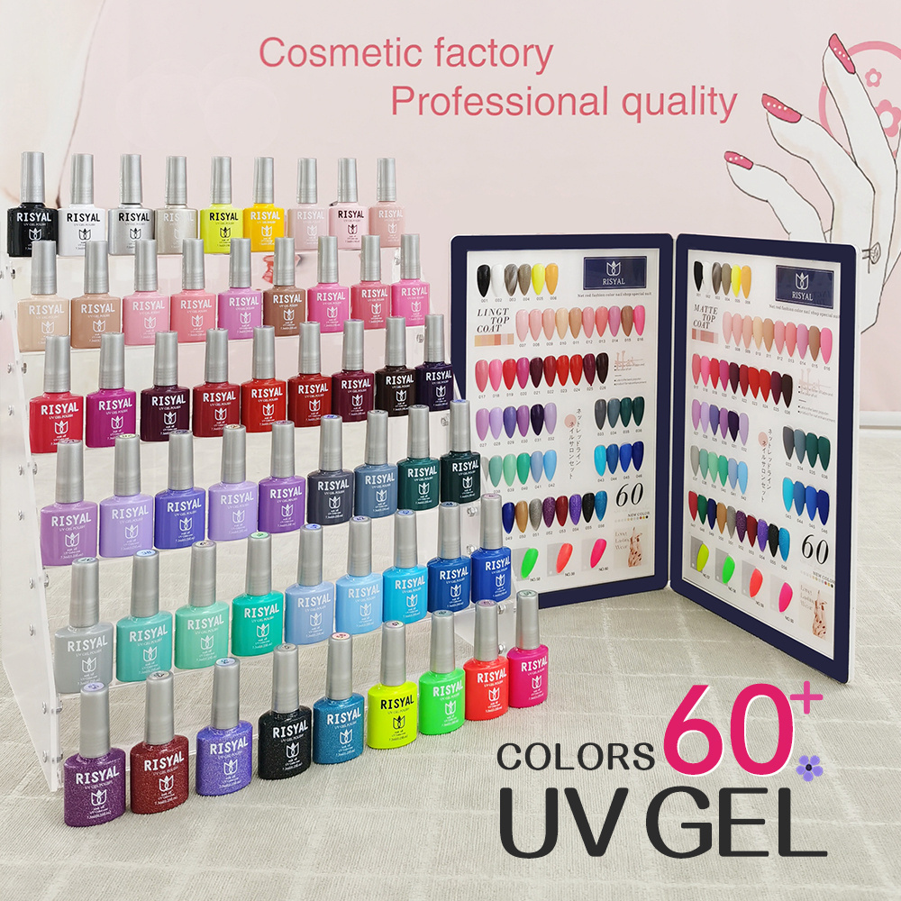 Nail Art Set 60Color Design Manicure Ste Uv Gel Nail Polish Factory UV/LED Matte Top Coat Gel Polish Nails Supplies