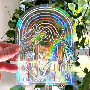 Prismatic Vinyl Window Prism Cling Film Decals Rainbow Maker Glass 3D Sun Catcher Sticker To Save Bird Decoration