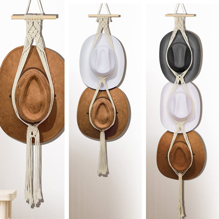 3pcs/set Boho Hat Hangers Wall Mounted Hat Organizer Wall Hanging Wall Mounted Hat Storage Organizer Bedroom Home Decor