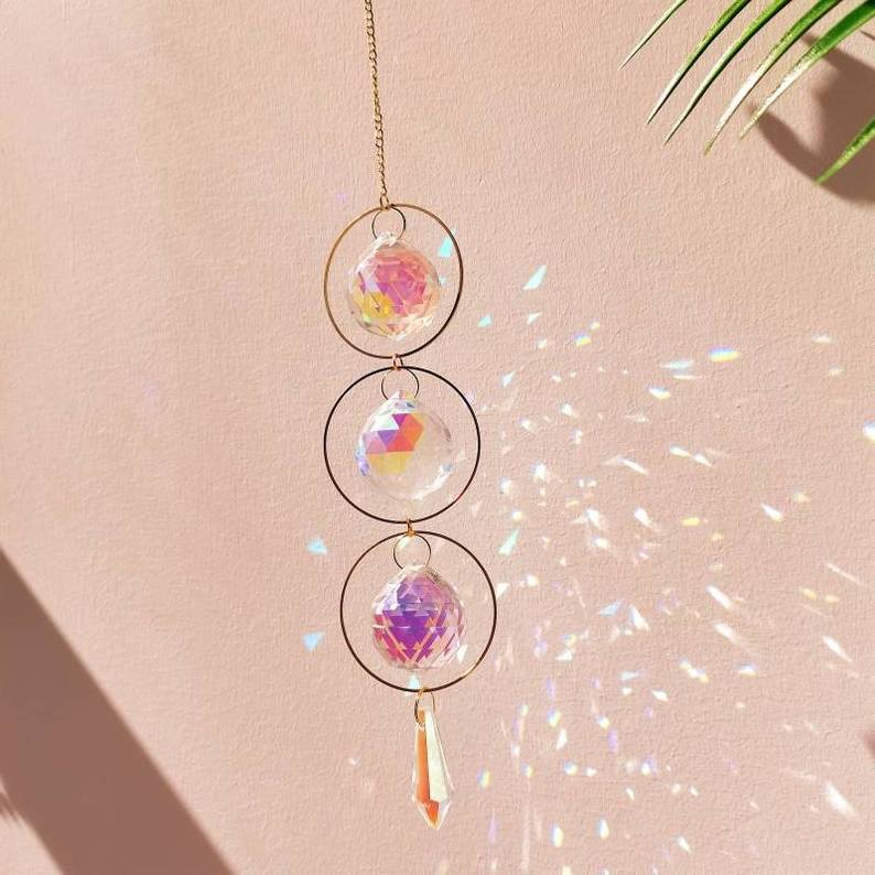 Home Crystal Balls Window Car Hanging Light Reflection Boho Decor Glass Rainbow Maker Prism Sun Catcher Decal Crafts