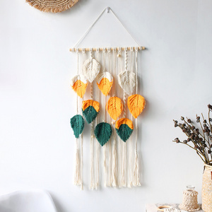 Boho Large Handmade Colourful Macrame Woven Wall Hanging Art Boho Chic Nursery Leaf Tapestry Girls Room Decor