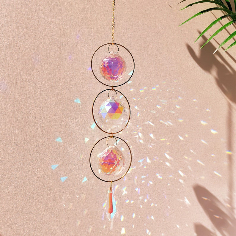 Home Crystal Balls Window Car Hanging Light Reflection Boho Decor Glass Rainbow Maker Prism Sun Catcher Decal Crafts