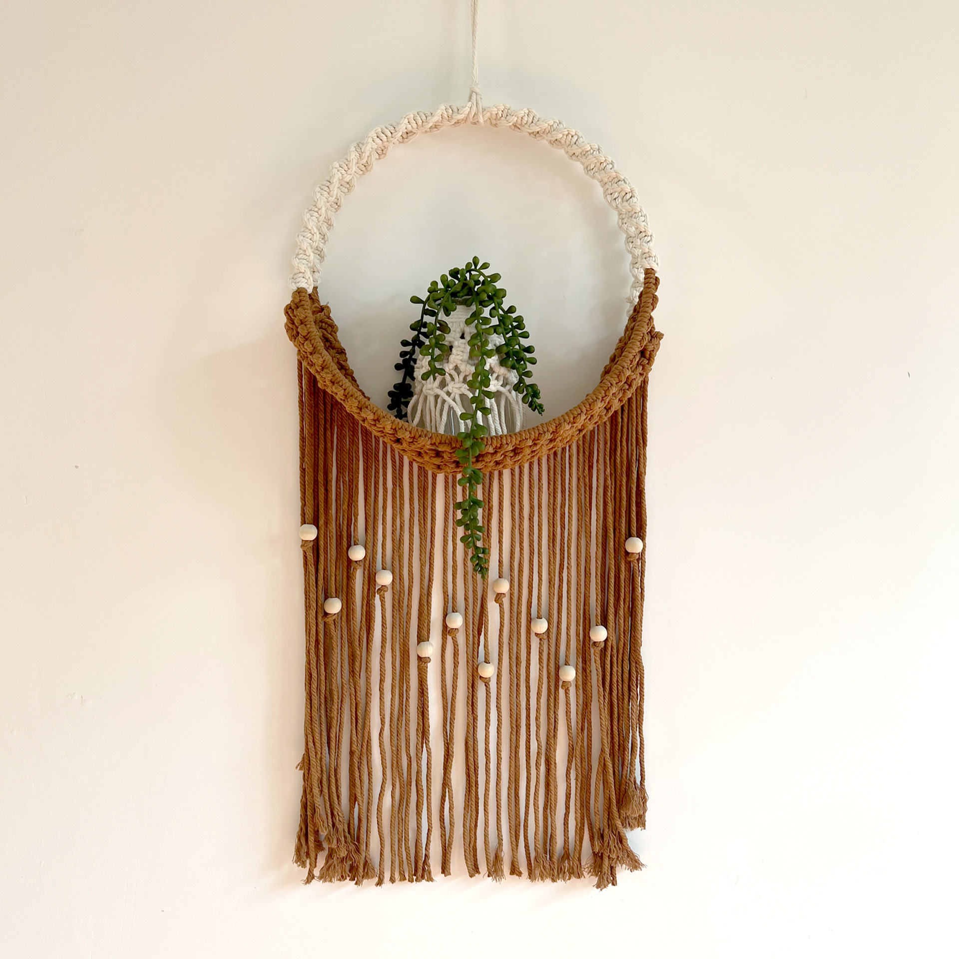 Boho Hand-woven Plant Storage Tapestry Plant Wall Decoration Flower Basket Tapestry Wall Hanging Home Decor