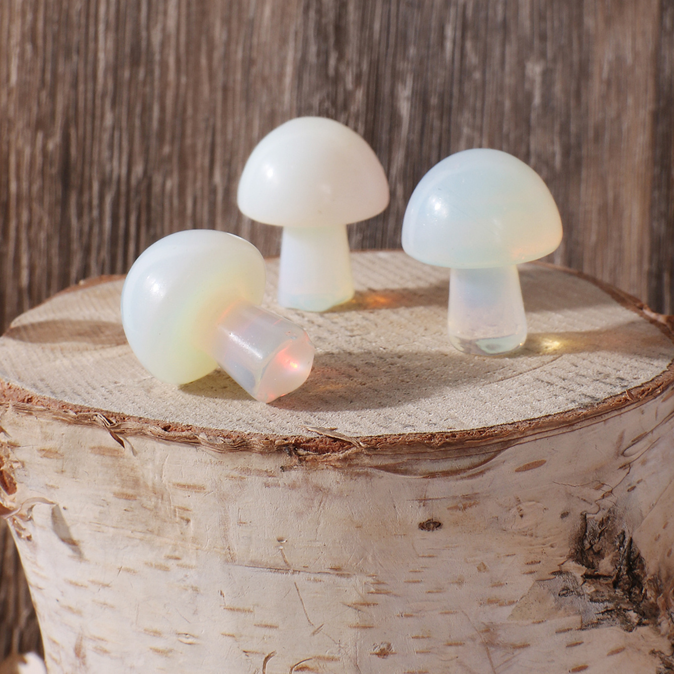 Natural Mini Crystal Reiki Lot Hand Carved White Pine Polished Mushroom Statue Crystals Healing Stone Decor Gift