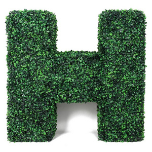 Custom Outdoor Wedding Decor Artificial Topiary Boxwood Letter Grass Hedge