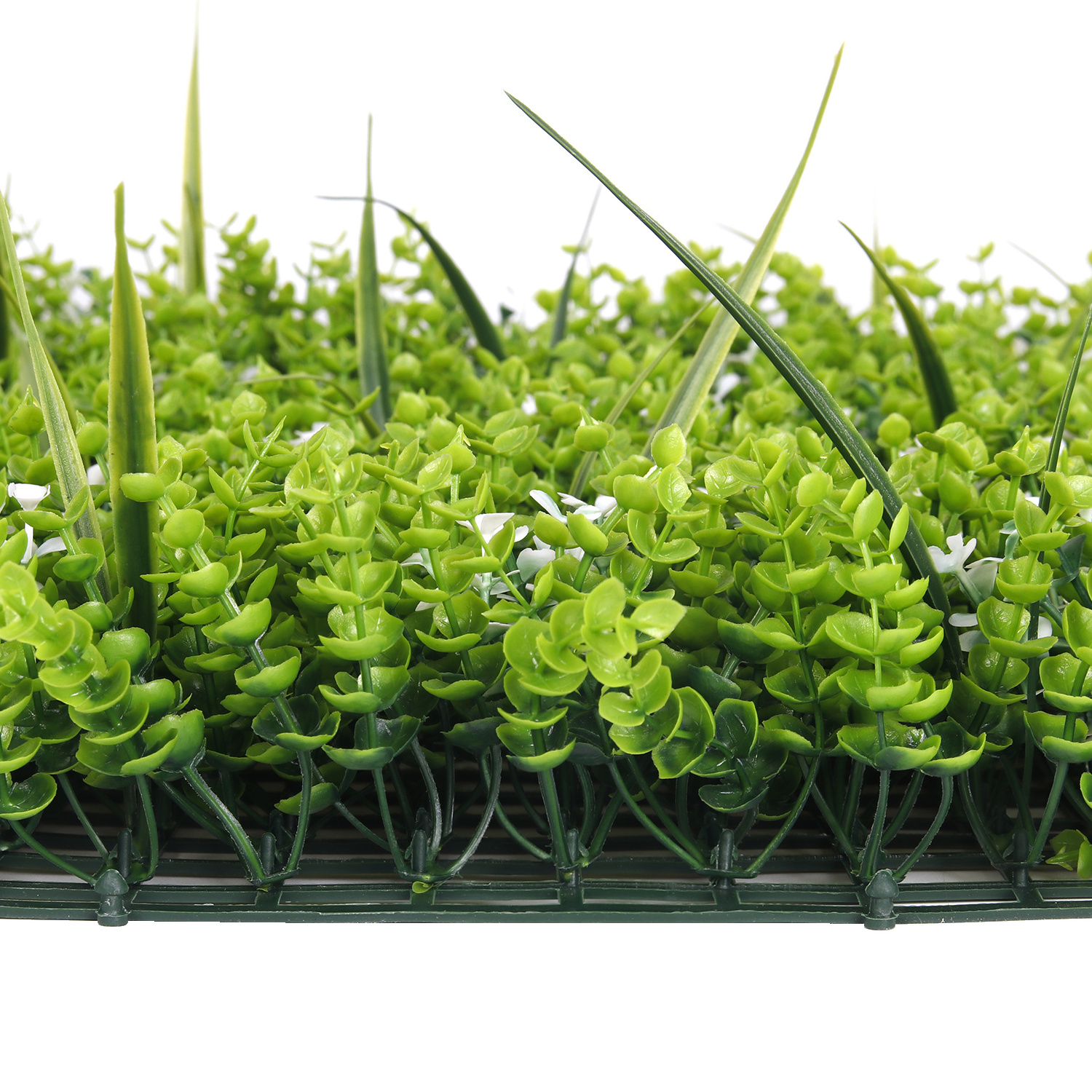 P45 Anti-uv Faux Greenery Plastic Leaf Panel Artificial Boxwood Hedge Green Grass for Vertical Garden Wall Decor