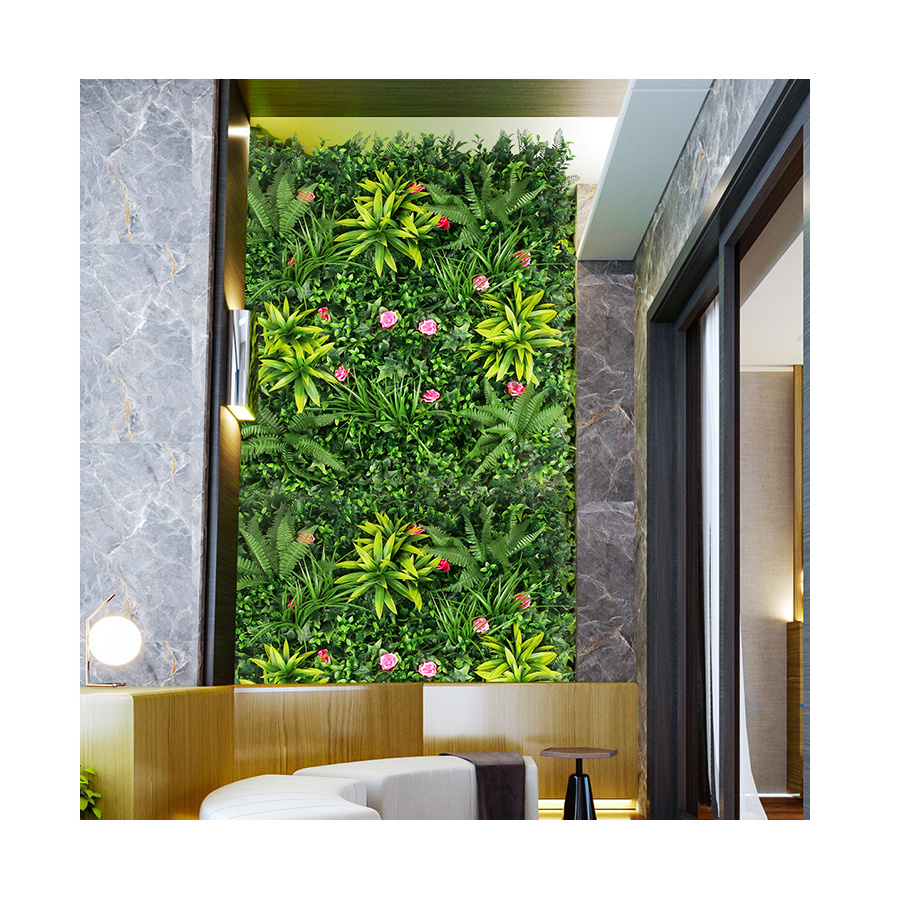 Pq24 Outdoor Decoration Plastic Wall Covering Faux Green Leaf Hedge Boxwood Artificial Green Wall