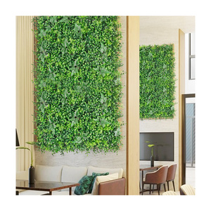 P4-1/2 /3/4/5 Anti-uv Plastic Leaf Plant Artificial Topiary Green Boxwood Hedge Panel Faux Wall Grass