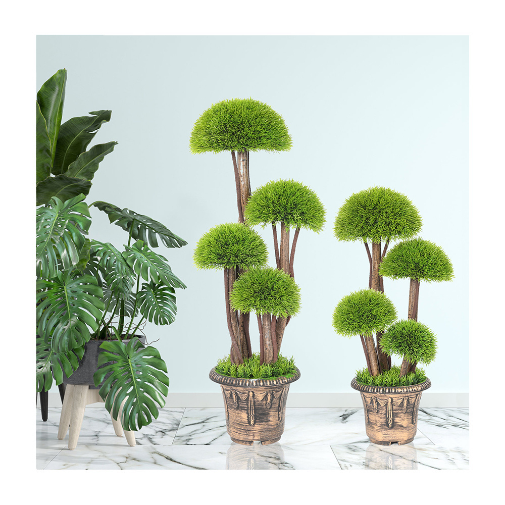 PZ-3-138/191 Outdoor Decoration Realistic Plastic Faux Topiary Greenery Pine Grass Plant Artificial Potted Tree