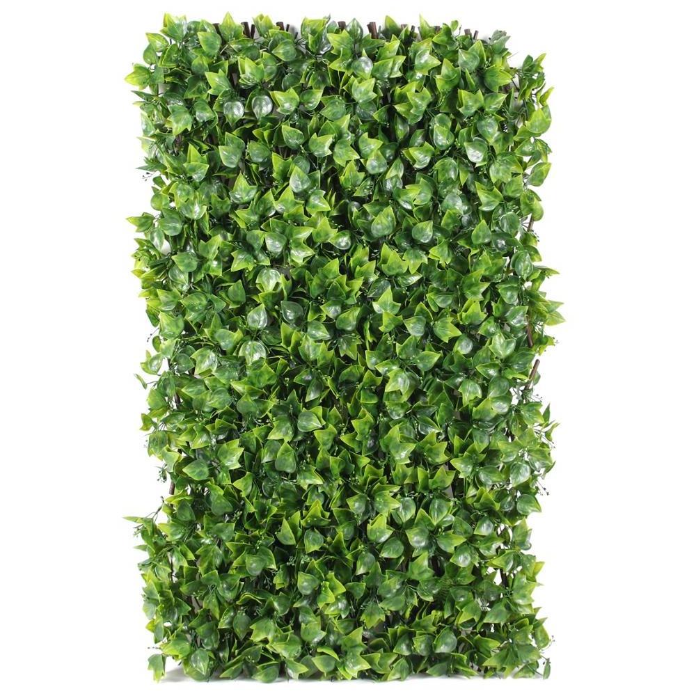 Z-6 Wholesale Artificial Boxwood Green Hedge Topiary Ivy Fence Foliage Expandable Trellis for Garden Decor