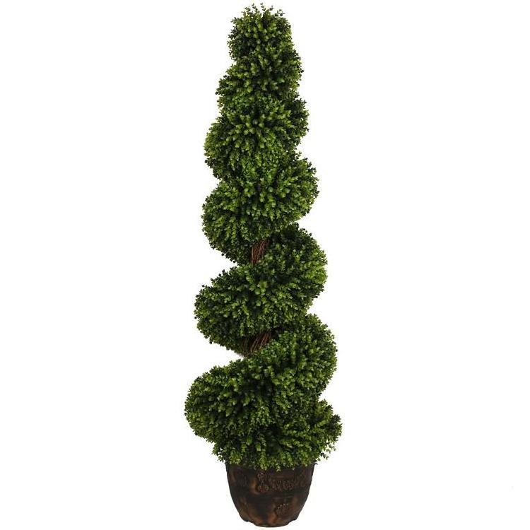 RUOPEI 6 Feet Wide Bonsai Boxwood Spiral Topiary Artificial Tree Silk Plant for Indoor Outdoor Decorative