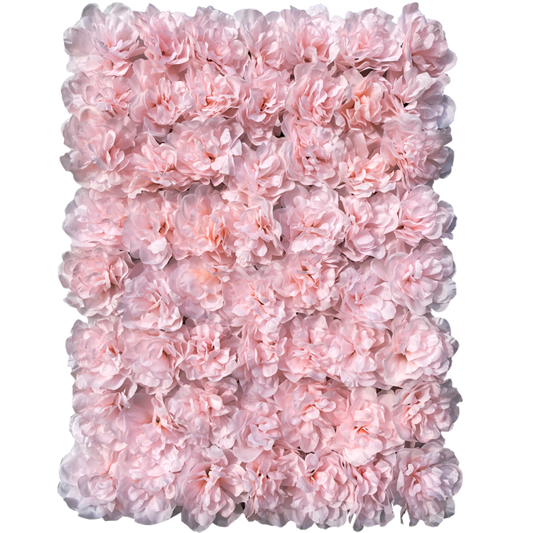 Wedding Decor Custom 3D Pink Roll Up Cloth Artificial Silk Rose Flower Panel Backdrop Flower Wall