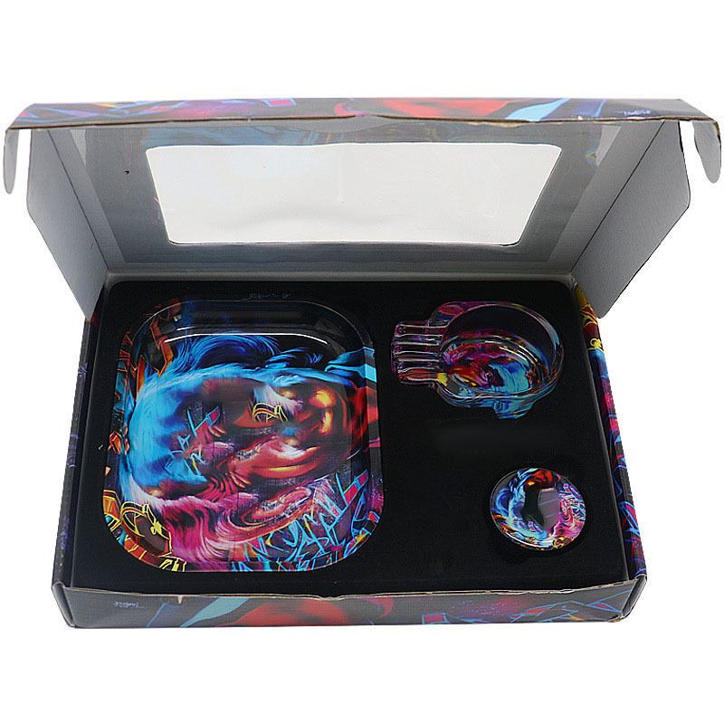 Wholesale 4 In 1 Smoking Accessories Set Cigarette Herb Rolling Tray Grinder Smoking Kit Set