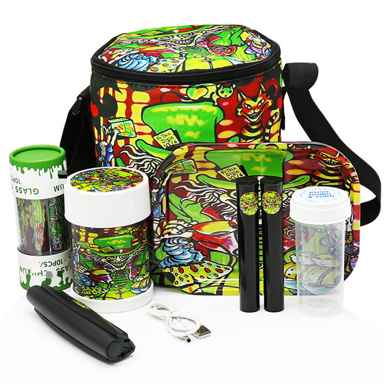 Hot Smoking Set Rolling Kit With Electric Herb Grinder and Stash Box With Rolling Tray Smoking Accessories Roller