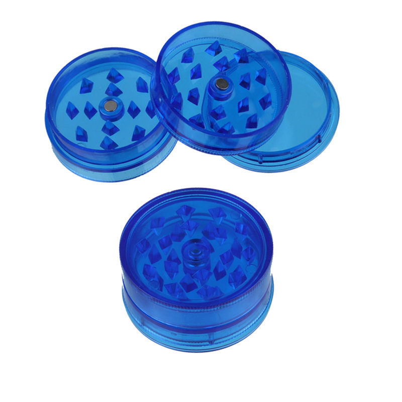 Wholesale Round Shape Custom Plastic Herb Grinder 3 Parts Tobacco Spice Dry Acrylic Bio Plastic Grinders Herb Custom Logo