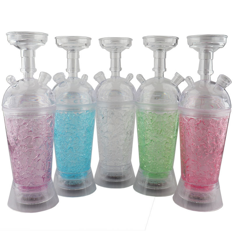 Hot Selling 5 Colours LED  Disposable Hookah Cup Best Portable Shisha Hookah Plastic Base Car Holder Hookah