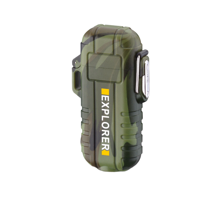 New Electronic Outdoor Waterproof Camping Lighter USB Charging Double Arc Flashlight Mini Lighters