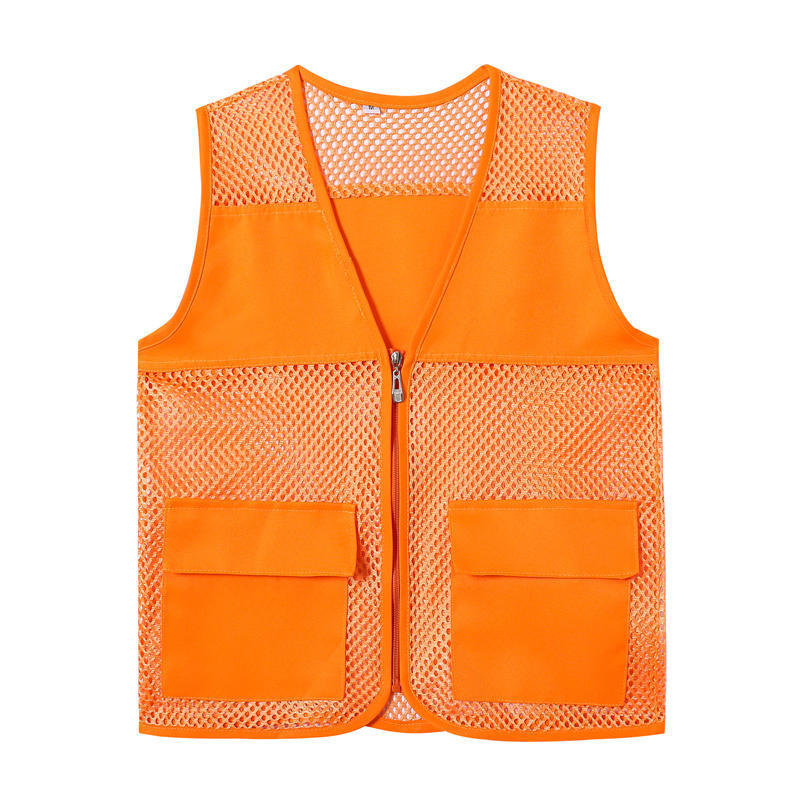 Custom Breathable Mesh hi vis Reflective Jacket Workwear Public Volunteer Clothing Safety Work Reflective Vest With Pockets Logo