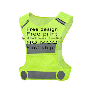 Adjustable Night Running Hiking Cycling Bicycle Reflective Riding Safety mesh reflective tabard Sports Security Vest With Logo