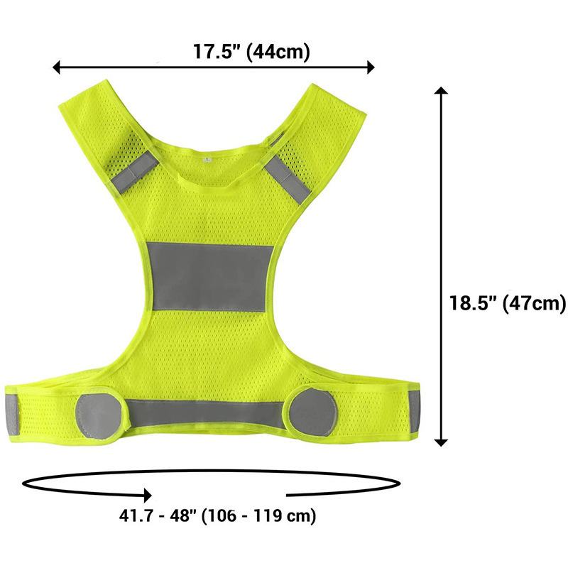 Adjustable Night Running Hiking Cycling Bicycle Reflective Riding Safety mesh reflective tabard Sports Security Vest With Logo