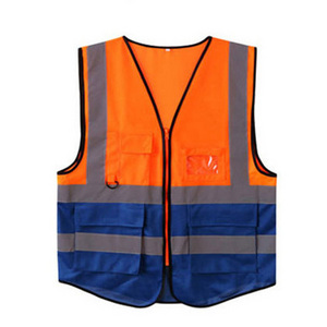 Customized multi-pocket reflective safety clothing construction vest hi vis reflective vest traffic jacket safety vest