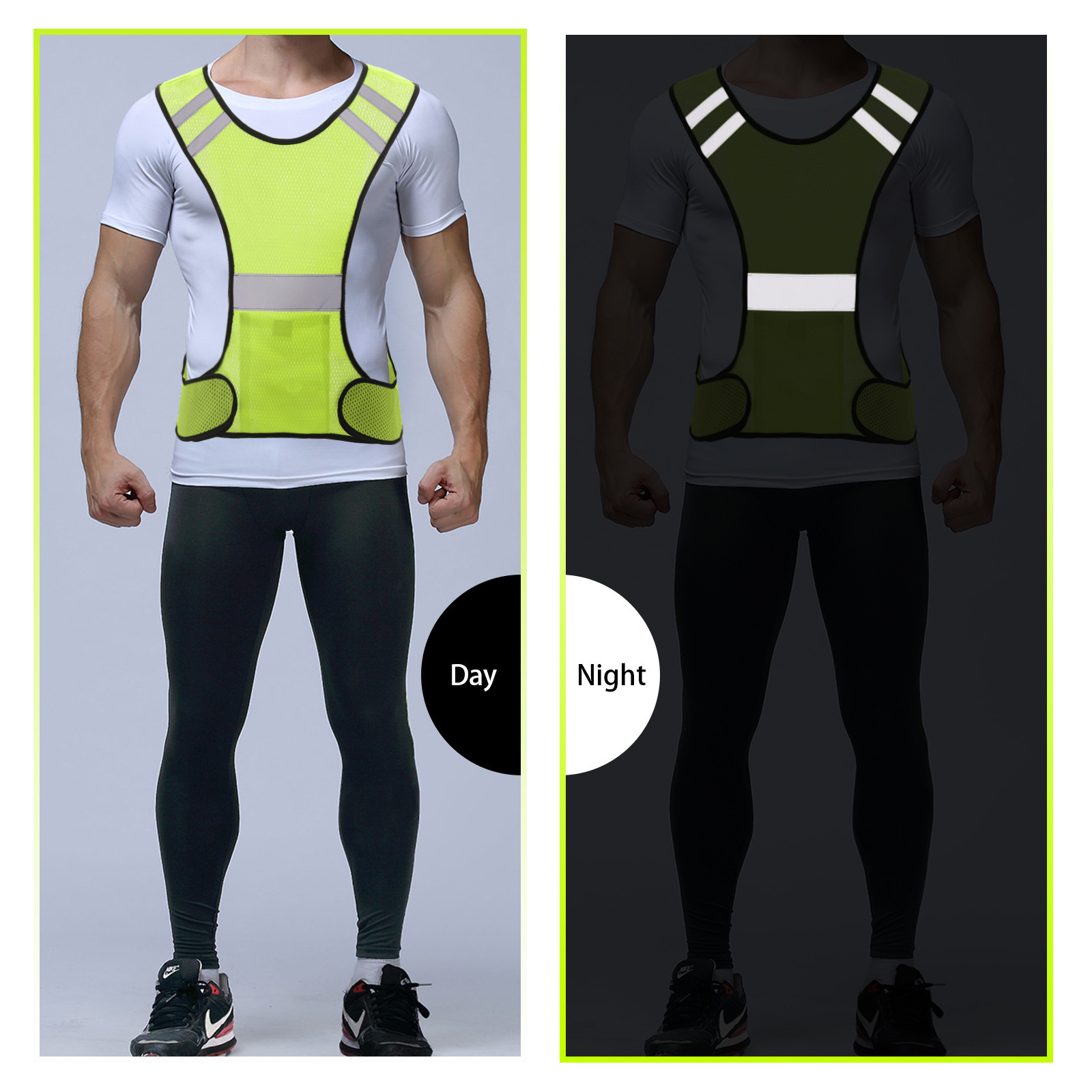 Adjus360 Reflective LED Flash Driving Vest Night Running Cycling Riding Outdoor Activities Light Up Safety Bike VestWith Logo