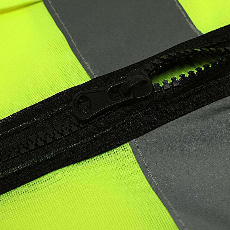 Hi Vis 100% Polyester Knitting Fabric Traffic Reflective Safety Construction Work Jacket Men Security Roadway Vest Custom Logo