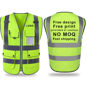 High Vis Jacket Reflective Safety Vest Construction Apparel Safety Clothing High Visibility Vest With Customized Logo