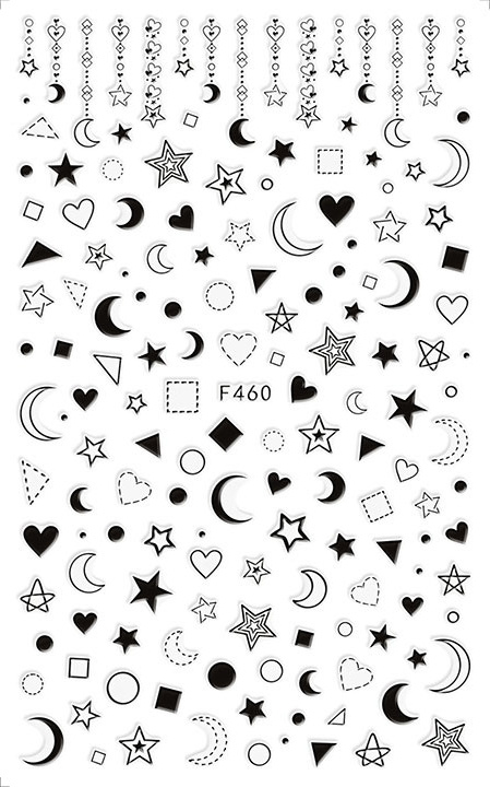 F459-461 Cheap Price Star Nail Art Decals 3D Manicure Applique Nail Stickers for Nail Decoration