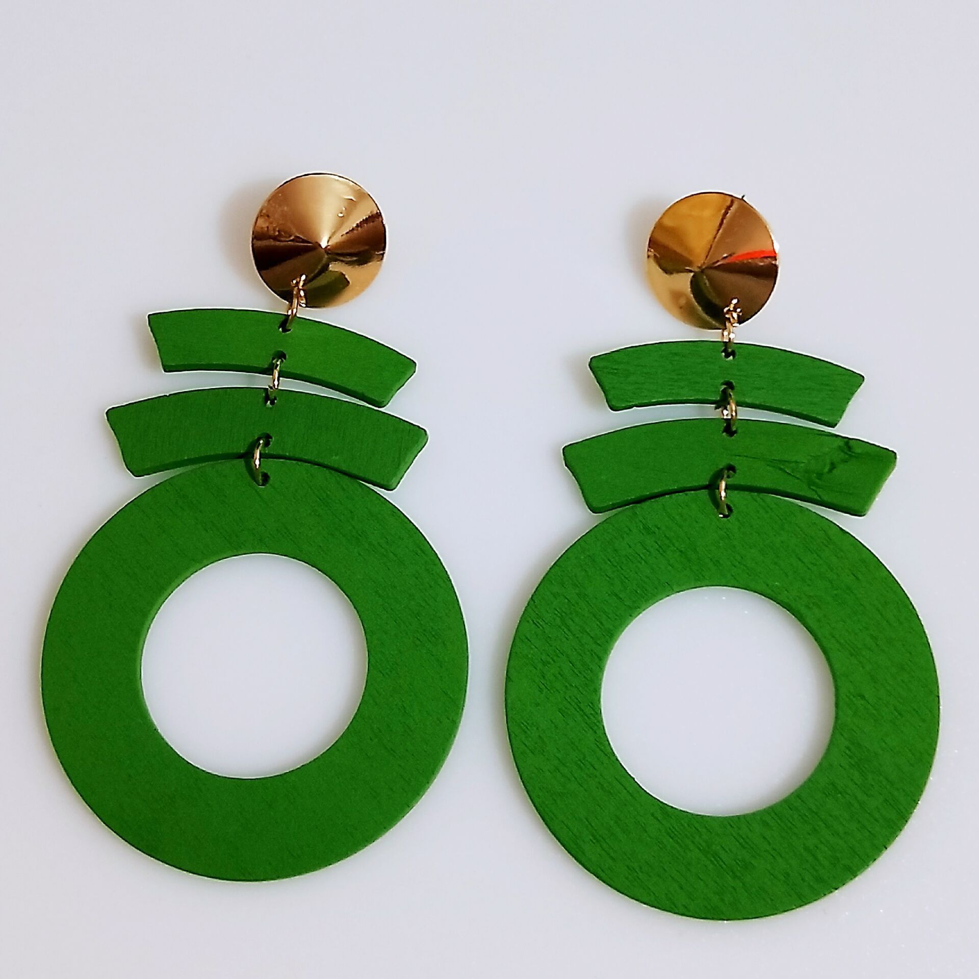 Statement African Geometric Wooden Drop Earring Long Hollow Round Handing Earring For Girls Jewelry Accessories