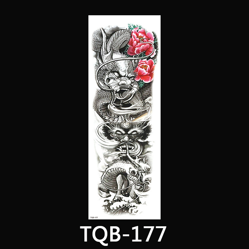 TQB161-200 Tattoo Sticker Custom Temporary lion crown animal cross full arm series Water transfer stickers OEM tattoo 2023