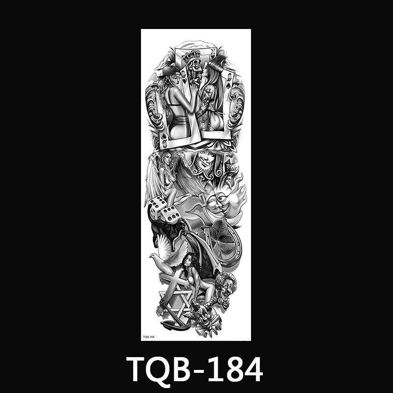 TQB161-200 Tattoo Sticker Custom Temporary lion crown animal cross full arm series Water transfer stickers OEM tattoo 2023