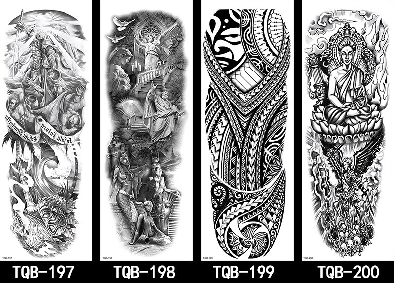 TQB001-040 HOT sale Unisex Waterproof Temporary Sticker Tattoo Sleeves Full Arm Water transfer Tattoo/ Tatto