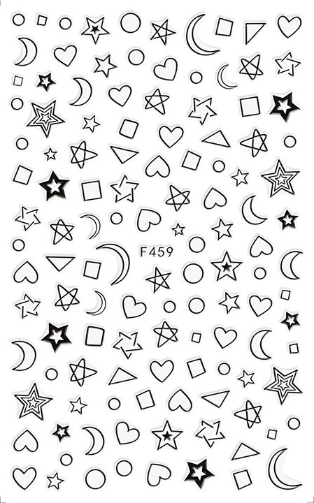 F459-461 Cheap Price Star Nail Art Decals 3D Manicure Applique Nail Stickers for Nail Decoration