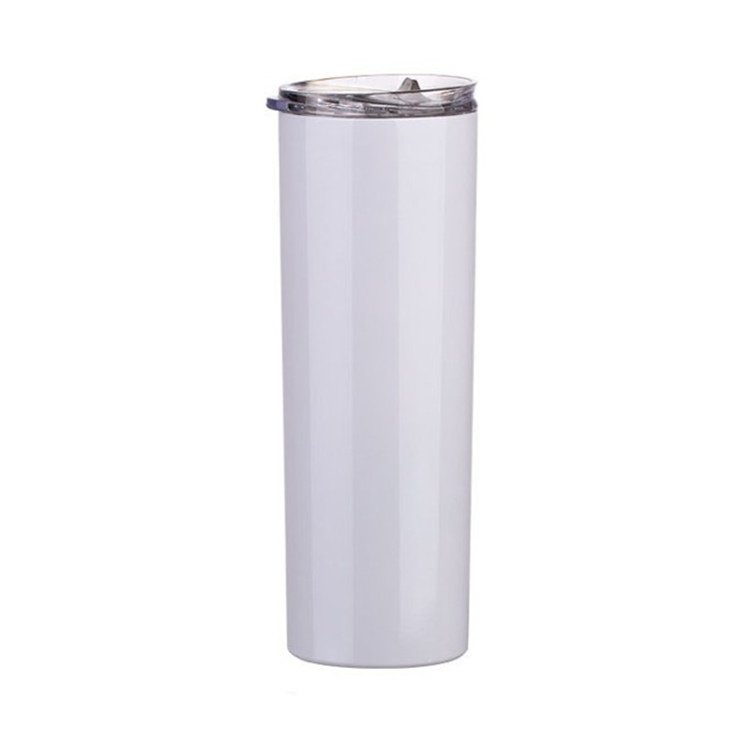 20oz Double Wall Vacuum Cup with Straw Insulated Travel Mug with Lid Stainless Steel Skinny Tumbler