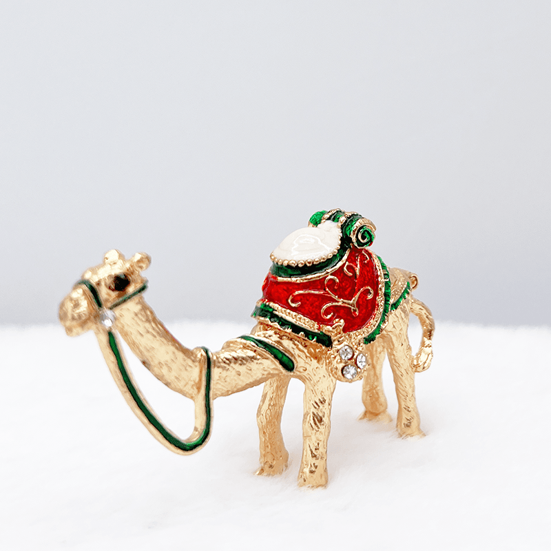 Promotion Hot Sale Small Camel Enamel Hinged Trinket Box Metal Craft Souvenirs Gift