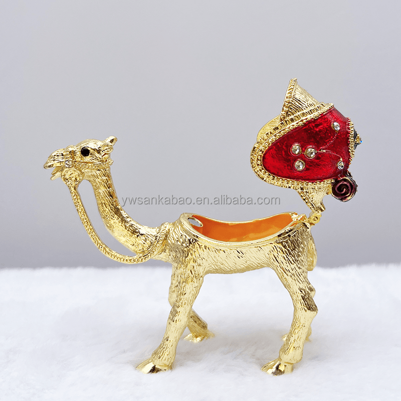 Wholesale Products Luxury Gold Camel Figurine Trinket Box Metal Handicraft Souvenirs Gift