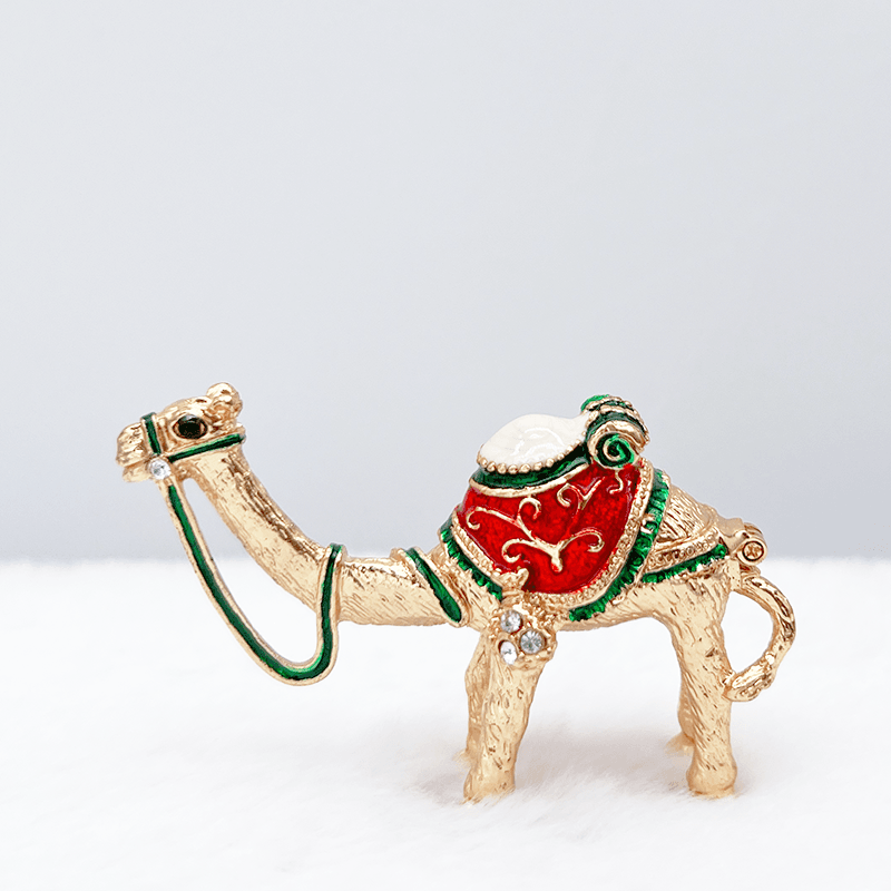 Promotion Hot Sale Small Camel Enamel Hinged Trinket Box Metal Craft Souvenirs Gift