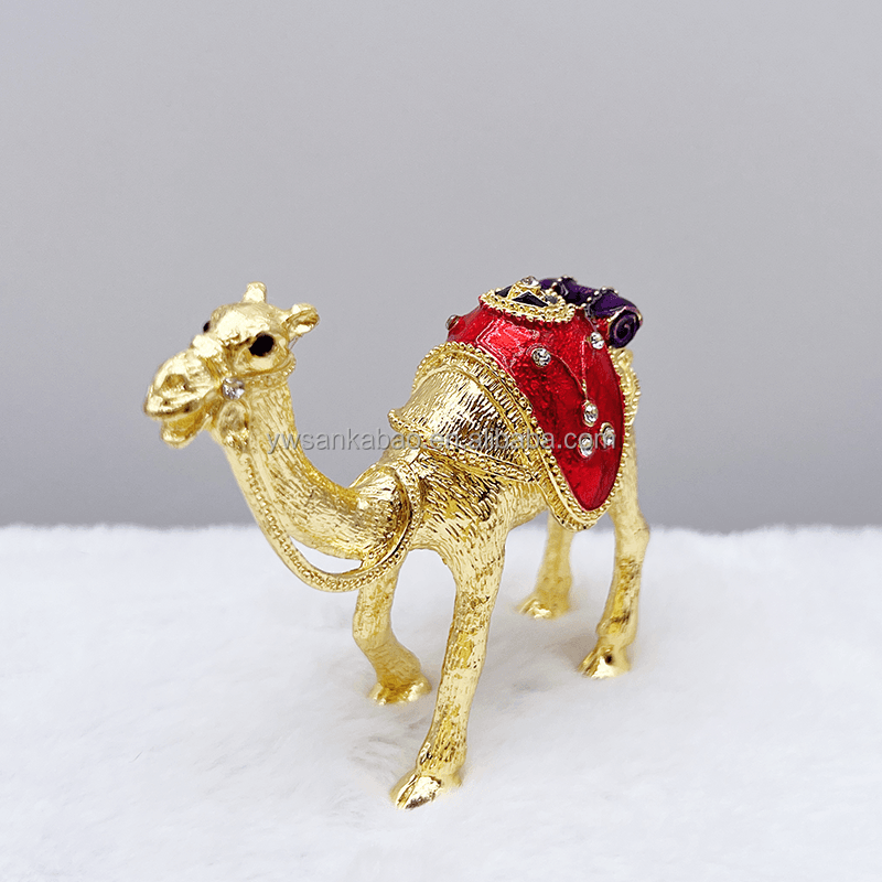 Wholesale Products Luxury Gold Camel Figurine Trinket Box Metal Handicraft Souvenirs Gift