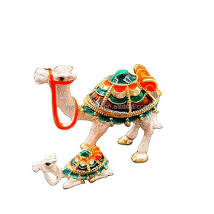 Wholesale Hot Sale Mother and Son Camels Trinket Box Metal Crafts Home Ornaments Souvenirs Gift